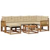 vidaXL Outdoor-Sofagarnitur 7 Stk. Natur und Beige