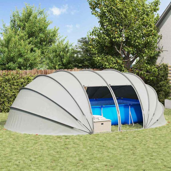 vidaXL Poolzelt Kuppel Grau 640 x 432 x 205 cm