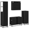vidaXL Badezimmerm&ouml;bel-Set 4 pcs Schwarz Eichen-Optik Holzwerkstoff