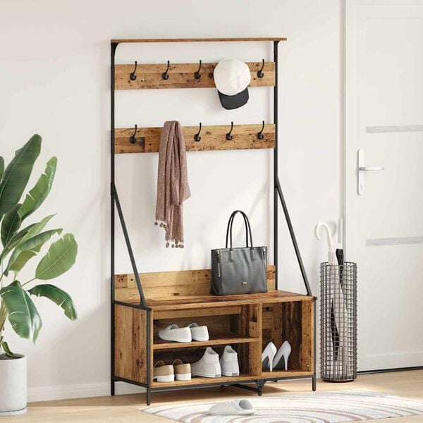 vidaXL Kleiderst&auml;nder Altholz 100 x 41 x 184 cm Holzwerkstoff