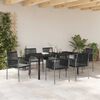 vidaXL Garten Essgruppe 7 pcs Schwarz PE-Rattan