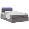 vidaXL Ottoman-Bett mit Matratzen & LEDs Grau 120x190 cm Kunstleder
