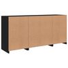 vidaXL Sideboard mit LED-Leuchten Schwarz 142,5x37x67 cm