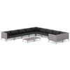 vidaXL 11-tlg. Garten-Lounge-Set mit Kissen Poly Rattan Dunkelgrau
