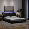 vidaXL Bettgestell mit LED ohne Matratze "Hvar" Schwarz 160x200 cm Stoff
