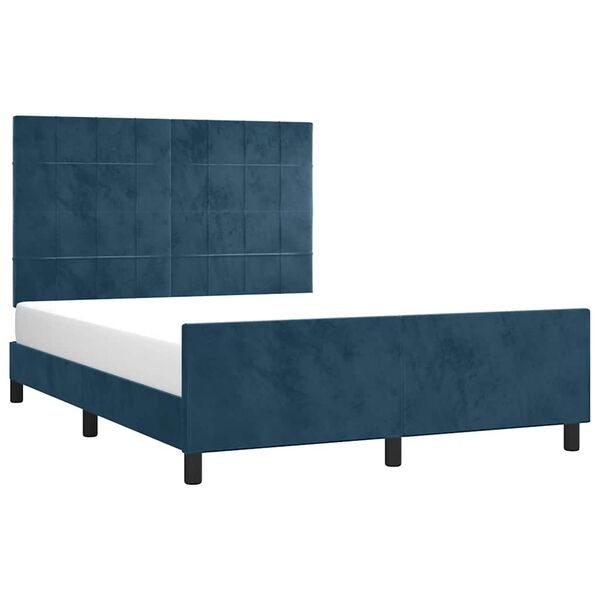 vidaXL Bettgestell ohne Matratze Dunkelblau 140x200 cm Samt