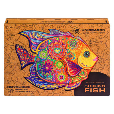 UNIDRAGON 700-tlg. Holzpuzzle Shining Fish Royal Size 57x45 cm