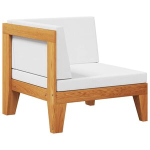 vidaXL Modular-Ecksofa mit Cremewei&szlig;en Kissen Akazie Massivholz