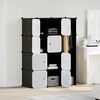 vidaXL Modularer Schrank mit 9 F&auml;chern 109x36,5x143cm Schwarz und Wei&szlig;