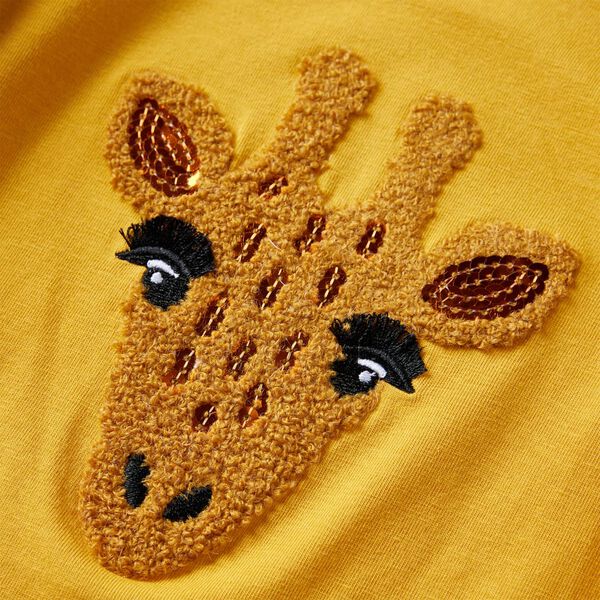 Kinder-Langarmshirt Dunkles Ocker 116