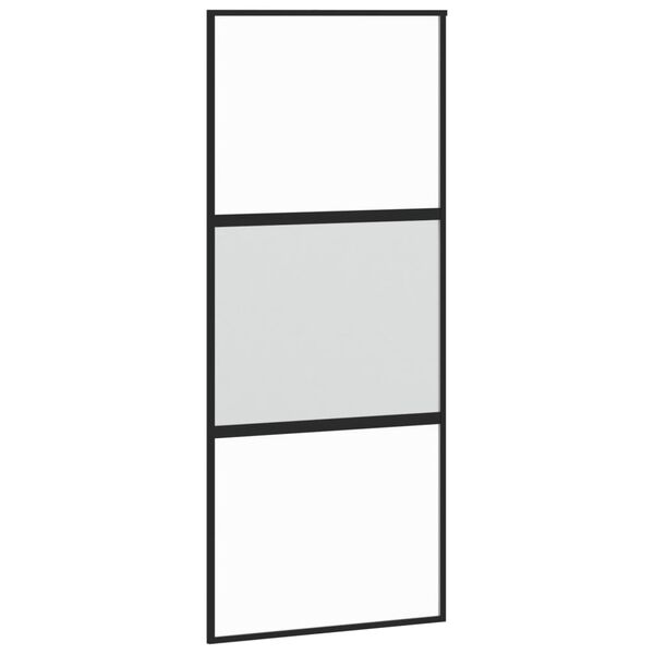 vidaXL Schiebet&uuml;r Schwarz 90x205 cm Hartglas und Aluminium