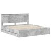 vidaXL Bettrahmen mit Kopfteil Beton Grau 180 x 200 cm Ingenieurs Holz