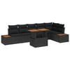 vidaXL Garten-Sofa-Set 7 Stk. Schwarz Poly Rattan