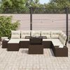 vidaXL Gartensofa-set mit Kissen 9 pcs Braun und Creme Poly-Rattan