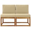 vidaXL 2 St&uuml;ck Outdoor Mittelsofa Massivholz Akazie Natur