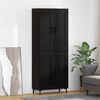 vidaXL Highboard 2 pcs Schwarz Eichen-Optik Holzwerkstoff