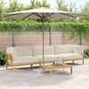 vidaXL Sofa Set mit Kissen Uni 4 pcs Creme Massivholz Akazie