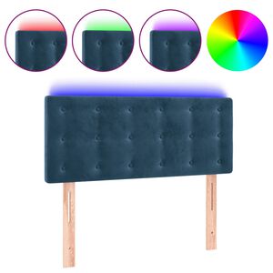vidaXL LED Kopfteil Dunkelblau 80x5x78/88 cm Samt