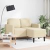 vidaXL 2-Sitzer-Sofa mit Chaiselongue L-Form Creme 125 cm Stoff