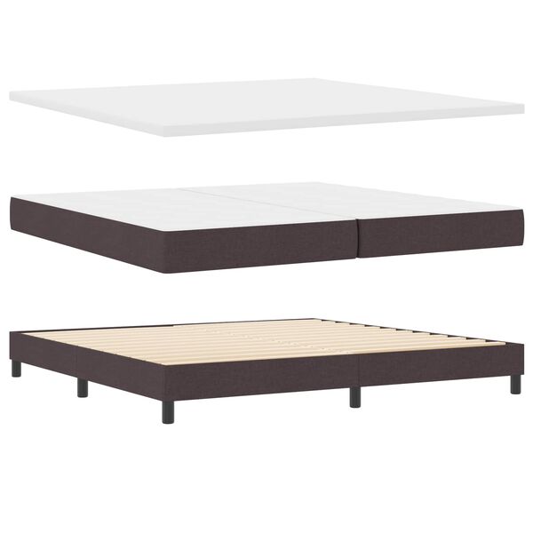 vidaXL Boxspringbett mit Matratze Dunkelbraun 200 x 200 cm Polyester