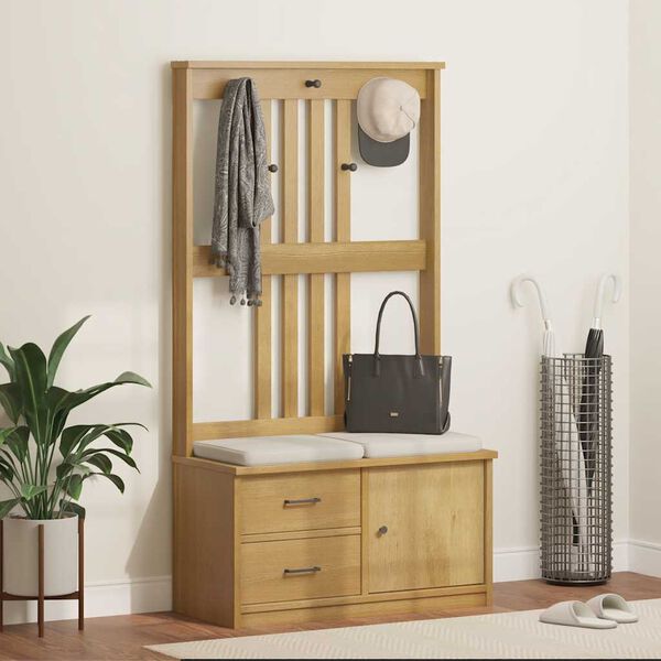 vidaXL Garderobenständer SANDNES 87x40x159,5cm Massivholz Kiefer