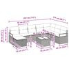 vidaXL Sofa Set mit Kissen mit Speicher Grau Poly-Rattan