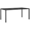 vidaXL 7-tlg. Garten-Essgruppe mit Kissen Schwarz Poly Rattan