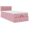 vidaXL Ottoman-Bett mit Matratze & LEDs Rosa 100x200 cm Samt