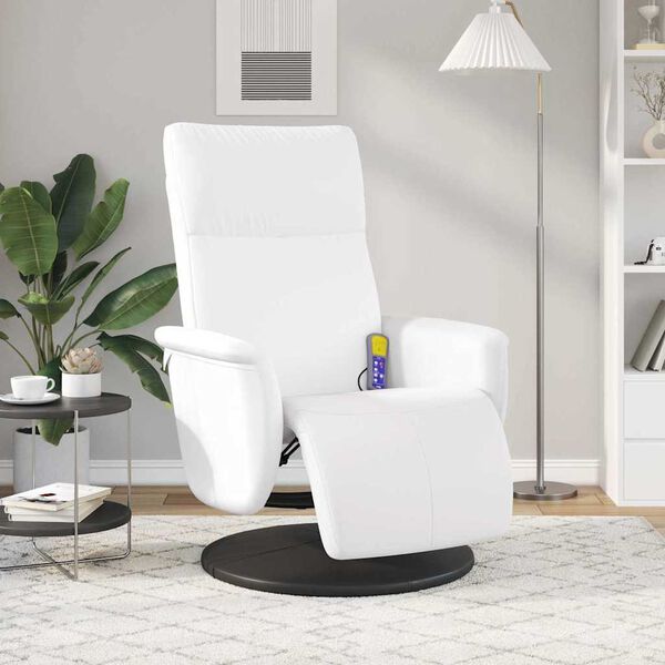 vidaXL Massage Relaxsessel Wei&szlig; 71 x 90 x 105 cm Kunstleder