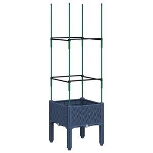 vidaXL Pflanzk&uuml;bel mit Rankgitter Blaugrau 40x40x142,5 cm PP