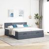 vidaXL Ottoman-Bett mit Matratzen Dunkelgrau 180x200 cm Samt