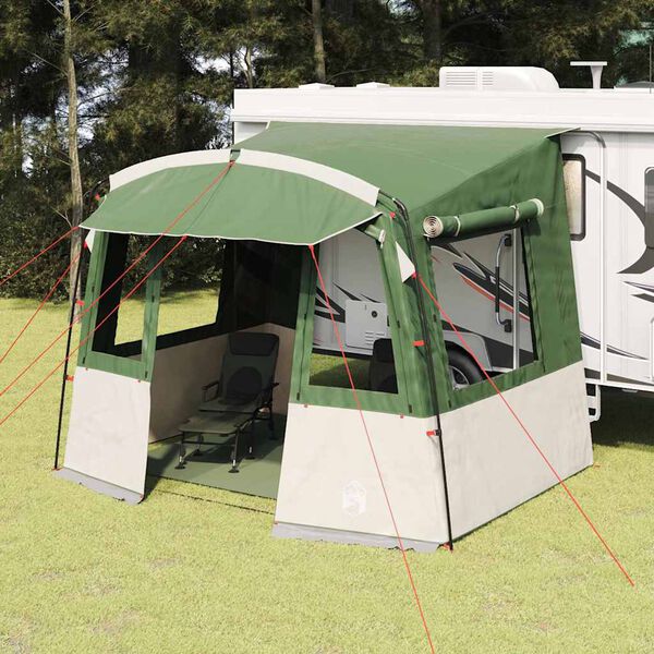 vidaXL Heckzelte f&uuml;r Wohnwagen Rechtwinklig Gr&uuml;n 352 x 250 x 240 cm