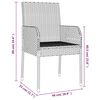 vidaXL 7-tlg. Garten-Essgruppe mit Kissen Schwarz Poly Rattan