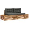 vidaXL Outdoor-Sofagarnitur mit Kissen 2 St&uuml;ck Natur und Anthrazit