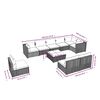 vidaXL 10-tlg. Garten-Lounge-Set mit Kissen Poly Rattan Grau