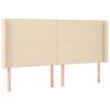 vidaXL Boxspringbett mit Matratze Creme 180x200 cm Stoff
