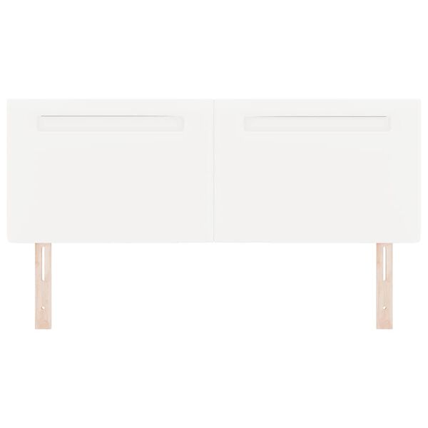 vidaXL LED Kopfteil Wei&szlig; 144 cm Kunstleder