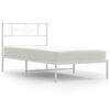 vidaXL Bettgestell mit Kopfteil Metall Wei&szlig; 100x200 cm