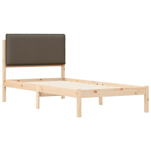 vidaXL Bettgestell mit gepolstertem Kopfteil Taupe 100 x 200 cm