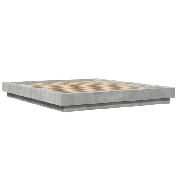 vidaXL Bettgestell Betongrau 150x200 cm Holzwerkstoff