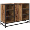 vidaXL Badezimmerm&ouml;bel-Set mit Regal 3 pcs Altholz Holzwerkstoff