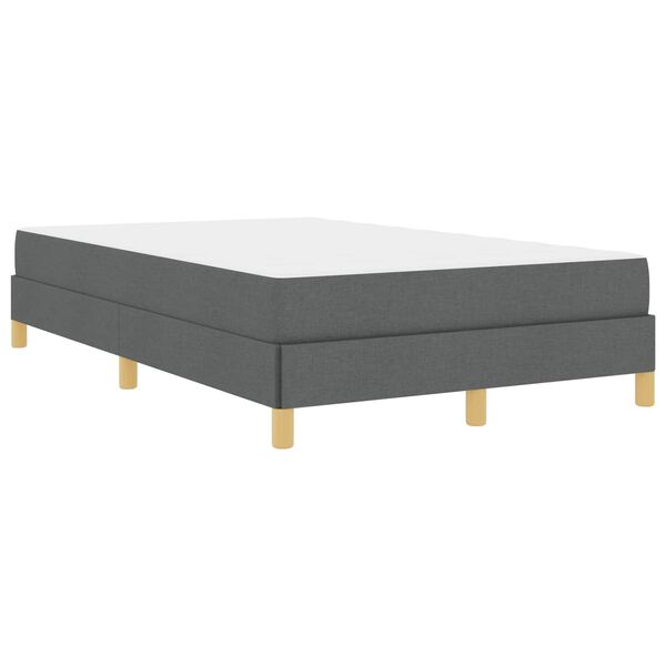vidaXL Boxspringbett Dunkelgrau 120 x 200 cm Stoff