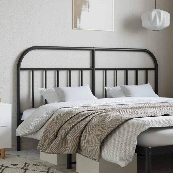vidaXL Kopfteil Metall Schwarz 160 cm