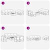 vidaXL Outdoor-Sofagarnitur mit Kissen 8 pcs Nat&uuml;rlich und Schwarz