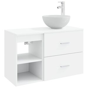 vidaXL Badezimmerschrank-Set 2 stk. Wei&szlig; 79,5 x 35 x 80 cm