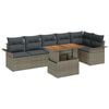 vidaXL Gartensofa-set 7 stk. Grau Poly-Rattan