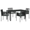 vidaXL Garten Essgruppe 5 stk. Schwarz PE-Rattan