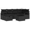 vidaXL Sofa Set 7 Stk. Schwarz Poly-Rattan