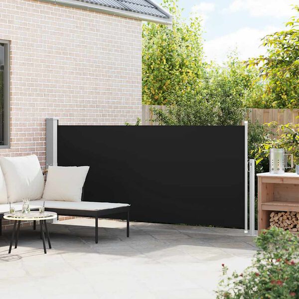 vidaXL Ausziehbare Seitenmarkise 140x300 cm Schwarz