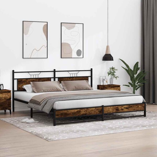 vidaXL Metallbett ohne Matratze R&auml;uchereiche 200x200 cm